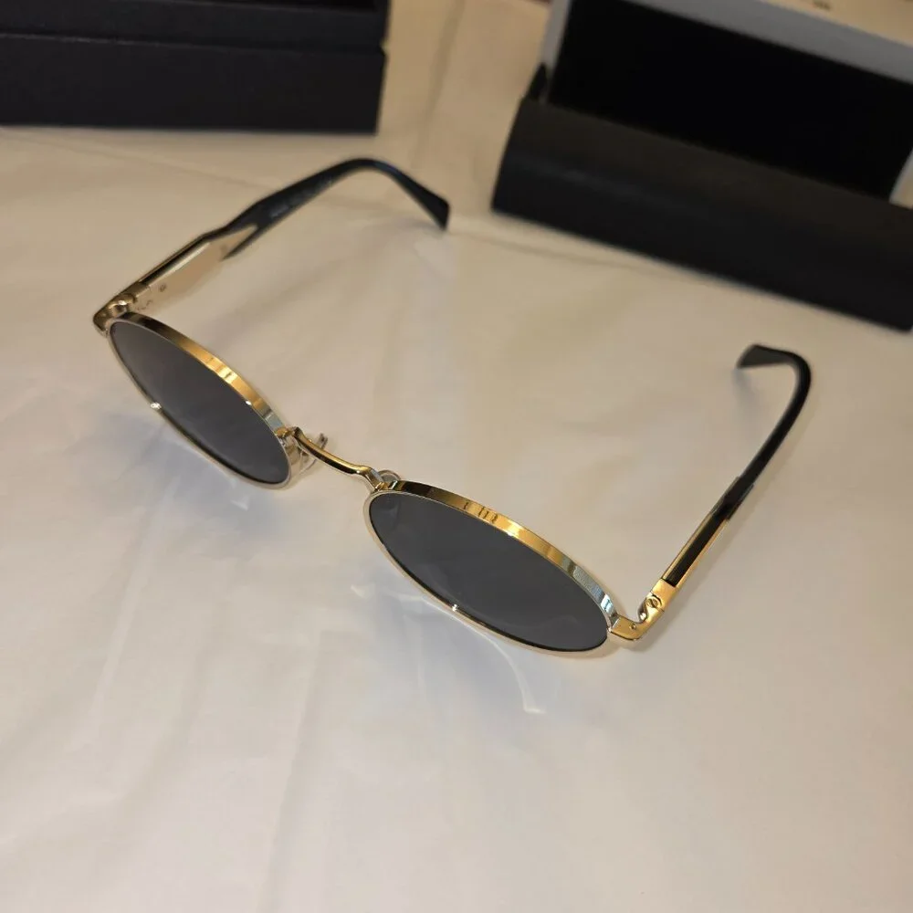 Prada Sunglasses Sunnies PR 65ZS ZVN09T Pale gold 55-20-140 Metal Front - Picture 11 of 14